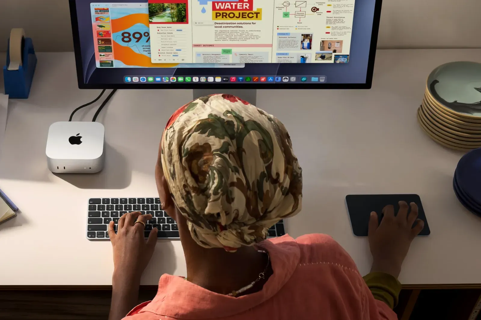 Mac Studio am Arbeitsplatz